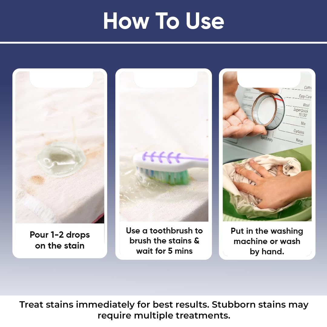 All in One Fabric Stain Remover 100ml (Pack of 2 Bottle 50ml Each)