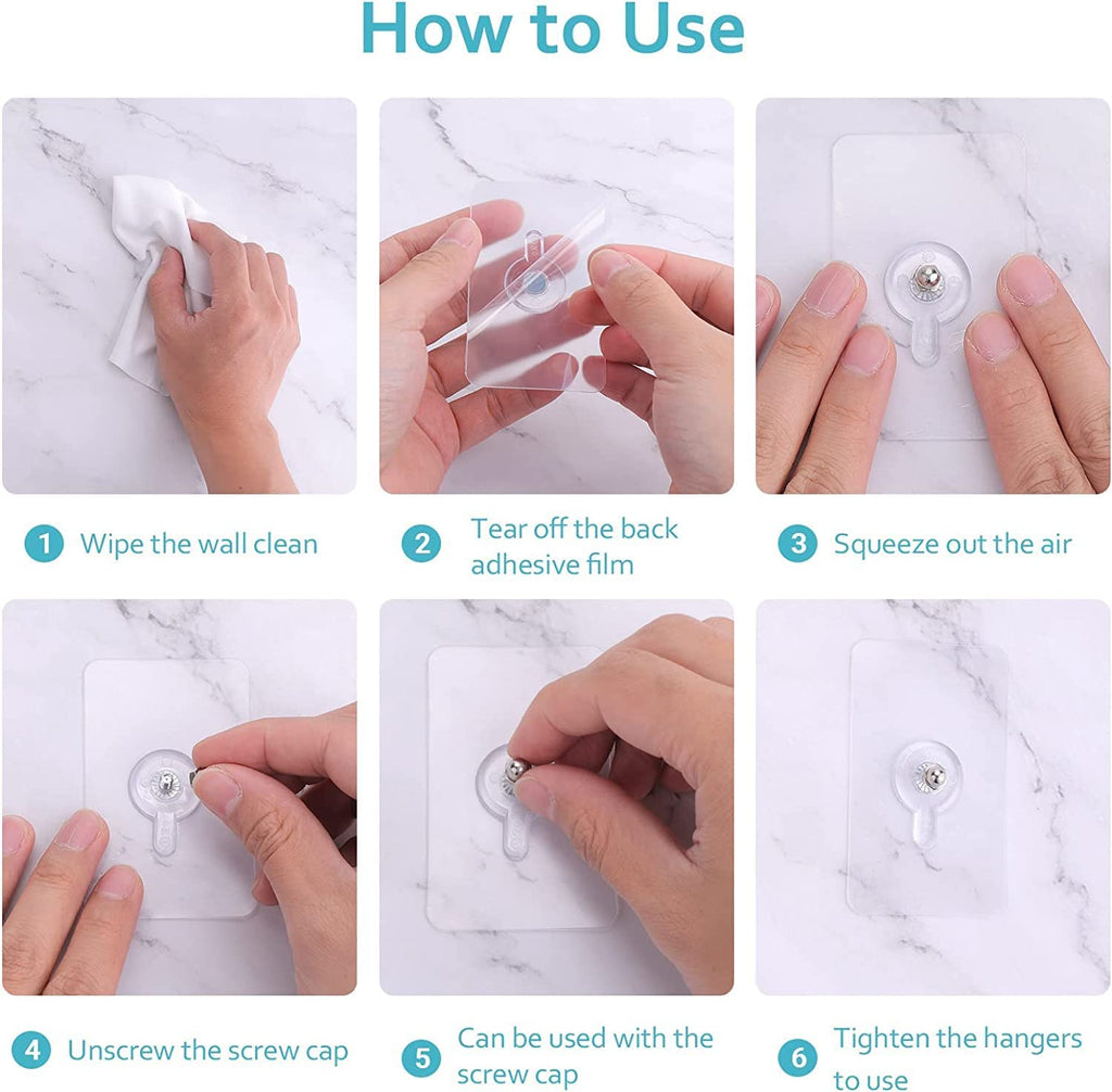 Self Adhesive Hooks for Wall Heavy Duty Strong Nail Free for Hanging Photo Frame Hook (Pack of 20/30)