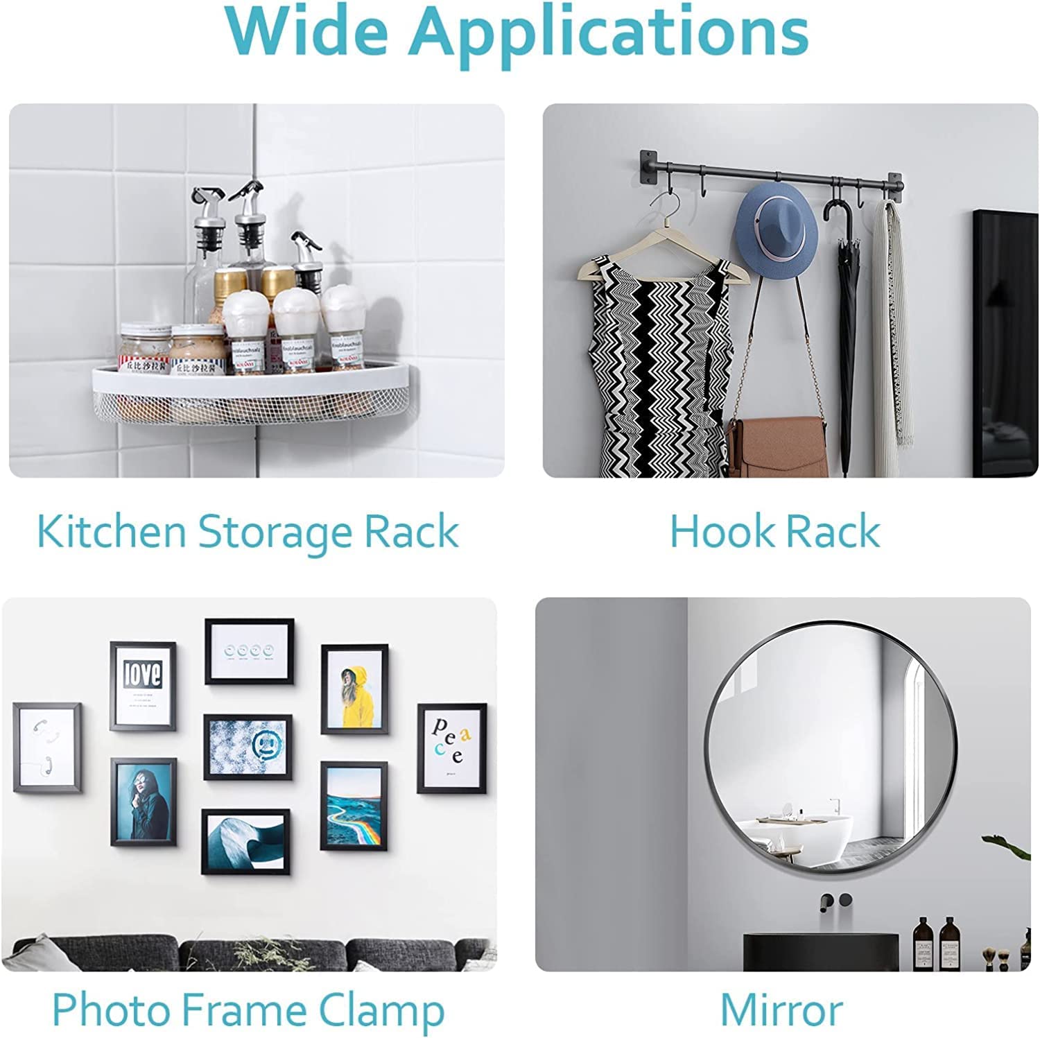 Self Adhesive Hooks for Wall Heavy Duty Strong Nail Free for Hanging Photo Frame Hook (Pack of 20/30)